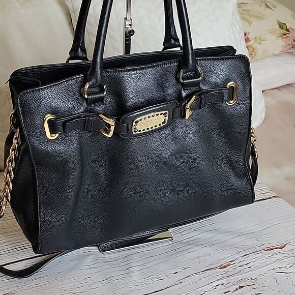 MICHAEL Michael Kors Large Black Leather Shoulder Bag - Picture 3 of 10